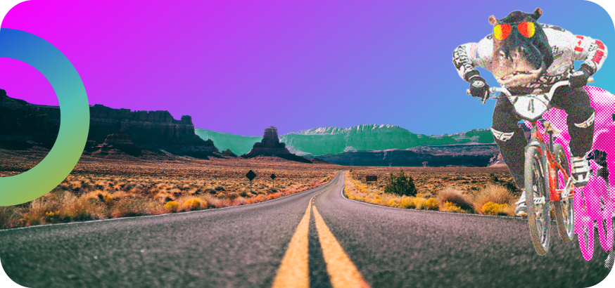 An abstract landscape metaphorically depicting a journey and foresight