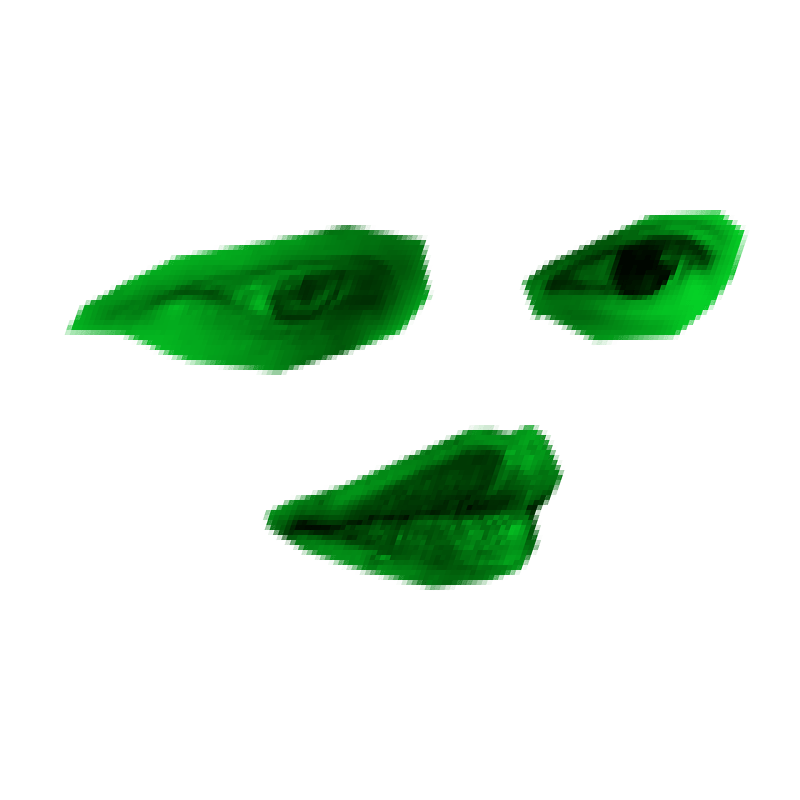 abstract collage image - face cutout of two eyes and a mouth